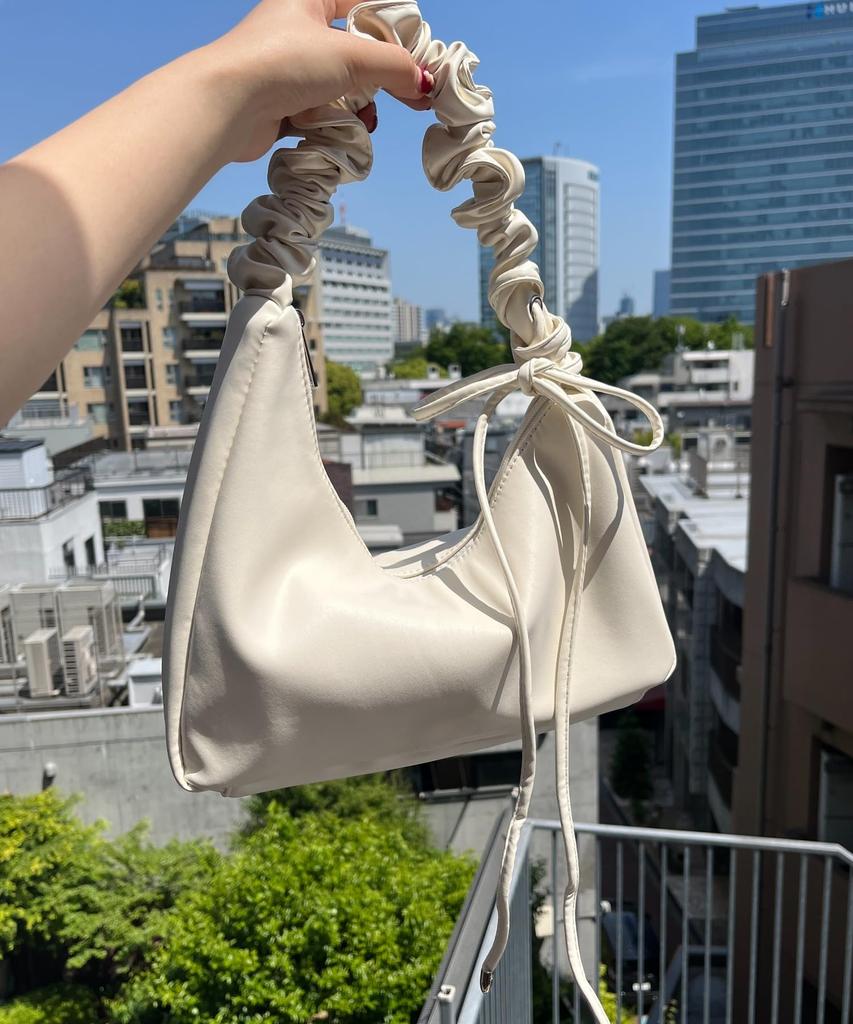 WEGO WC Сумка-трансформер с присборенным плечом, размер F, белая, цвета слоновой кости, женская, в стиле girly,