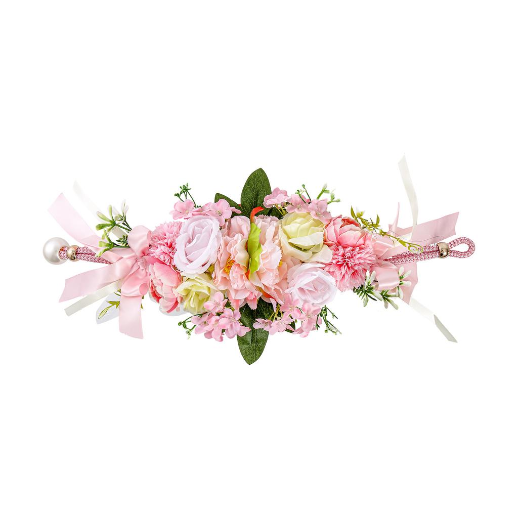 Подхват для штор из ткани с цветочным принтом, подхват с искусственными цветами, держатель для прозрачных штор, свадебный декор, искусственные цветы в лесном стиле.