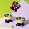 Pet stainless steel bowl anti slip large capacity dog bowl cat high footed bowl neck protection pet bowl anti knock cat bowl