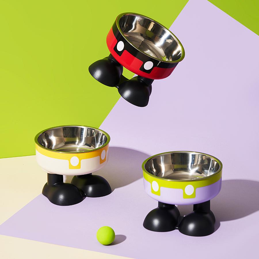 Pet stainless steel bowl anti slip large capacity dog bowl cat high footed bowl neck protection pet bowl anti knock cat bowl