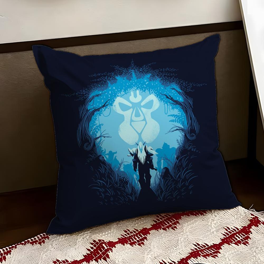 Warcrafts of World WWOW Game Cushion Cover Reversible Soft Durable Pillow Cover Home Car MultiScene Use for Daily Comfort