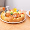 1 Set Fruit Fork Cute Cartoon Non-slip Reusable Easy To Clean Decorative Plastic Snack Cake
