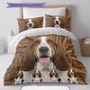 Basset Hound Pattern Bedding Quilt Set Quilt Cover Pillowcase Home Decoration Gift (1 * duvet cover + 2 * pillowcase, without core)