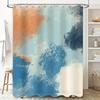 Abstract Watercolor Bath Curtain with Soft Blue Tones for Bathroom Decorations 72x84in (183cm x 213cm)