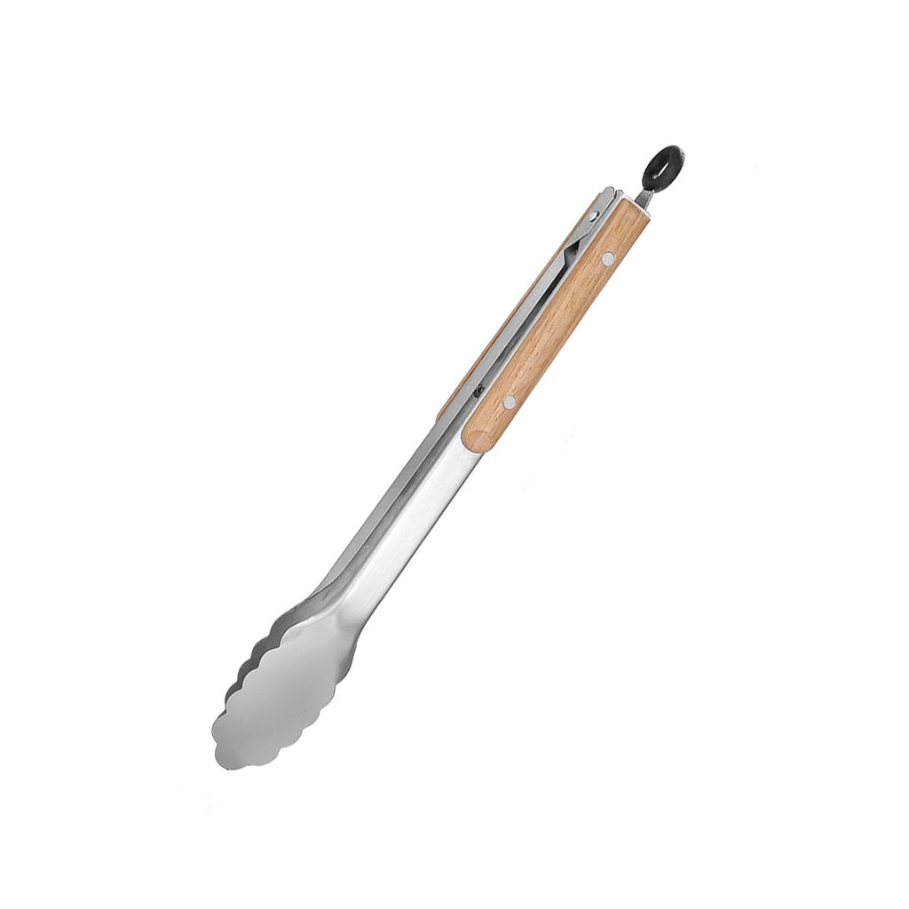 Щипцы для еды Leeseph из нержавеющей стали, прочные кухонные щипцы с деревянной ручкой для приготовления пищи, гриля и барбекю, длина 7-16 дюймов