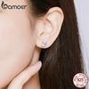 bamoer Cat Silver Stud Earrings Sterling Silver 925 Clear CZ Cute Animal Ohrringe Hypoallergenic Female Gift Brincos BSE206