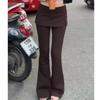 Retro American Two-Piece Slit Flare Skirt Pants - Women's Slimming Elastic Long Pants (Spring 2025)