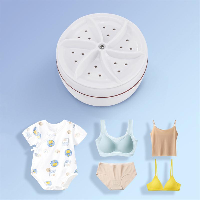 USB Plug-in Portable Mini Washing Machine Turbo Bubble Rotary Lightweight Washer Underwear & Socks Cleaning for The Lazy