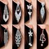 Korean Style Slim-Face Diamond Stud Pearl Tassel Zircon Long Earrings