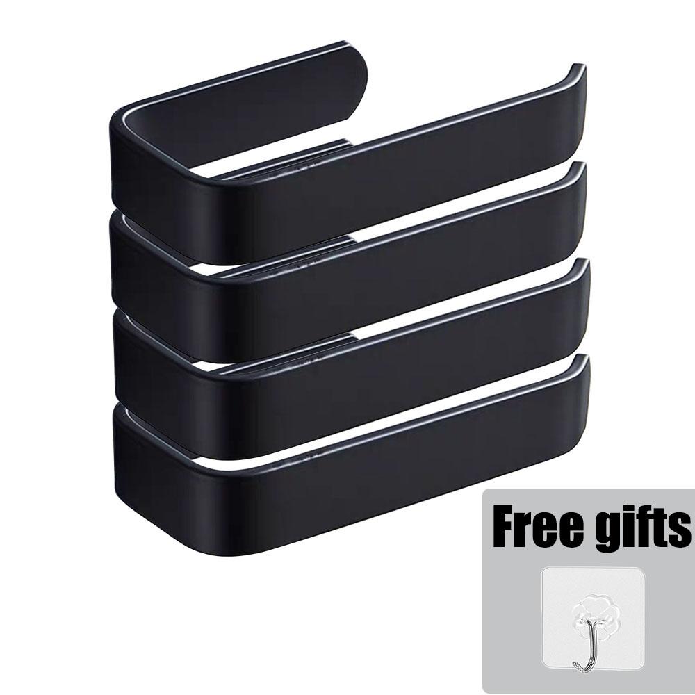 Неперфорированная вешалка для полотенец, полка для ванной комнаты, самоклеящаяся вешалка для полотенец для ванной комнаты и кухни, держатель для туалетной бумаги, черная вешалка для полотенец