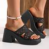 Sandals for Women Fashion Buckle Peep Toe Comfort Lightweight Wedges Sandals Summer Wear-resistant Women Office Wedding Sandals