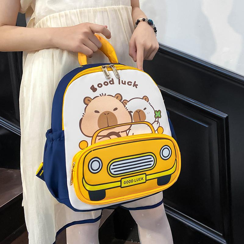 Adorable Toddler School Bag With Cartoon Capybara Pattern And Airflow Design For Kindergarten
