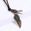 Мужское ожерелье Винтажное Регулируемое Панк-стиль Веревочная цепочка На все случаи жизни Украшение Искусственная коровья кожа Подвеска-шарм Крыло ангела Ожерелье Ювелирные изделия для повседневной носки