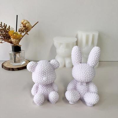 3D Pearl Rabbit силиконовая форма для свечей DIY Pearl Bear Aroma эпоксидная смола форма для мыла и свечей DIY Craft Handmade Home Decor