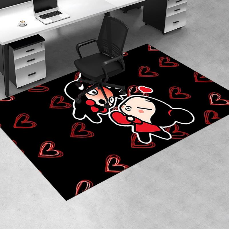 Pucca Chair Mat: Cute Cartoon Decor for Home Office, Living Room, Bedroom - Perfect Gift Idea!.1256a