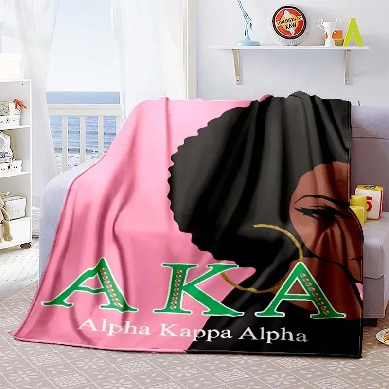 AKA Pattern Flannel Blanket Lightweight Fashion Bed Sofa Air Conditioning Fashionable Leisure Picnic Travel Napping Soft Throw