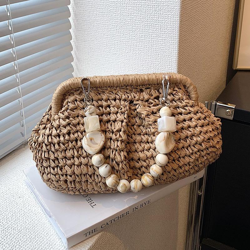 Woven Straw Bag Women's New Niche Design High-end Summer All-match Handbag Shoulder Armpit Bag
