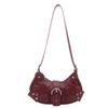 Solid Color Buckle Underarm Bag Pleated Spicy Girl Handbag Fashion Y2k Shoulder Bag  Travel