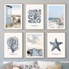 Beach Hut Bridge Reef Starfish Conch Coral Ocean Wall Art Canvas Painting Posters And Prints Wall Pictures For Living Room Decor