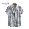 Мужская рубашка с коротким рукавом, мужская белая рубашка с орехами кешью, ретро, лето, новая коллекция 2025 года
