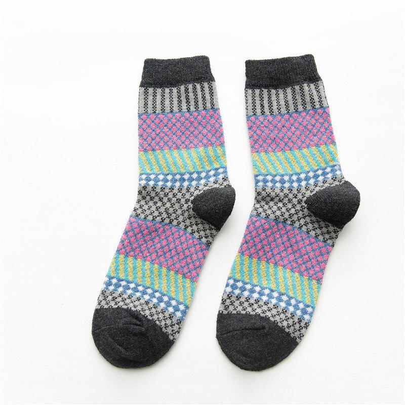 Thicken Women Socks Retro Style Cotton & Woolen Warm Socks Comfortable Soft Yellow Pink Winter Sock