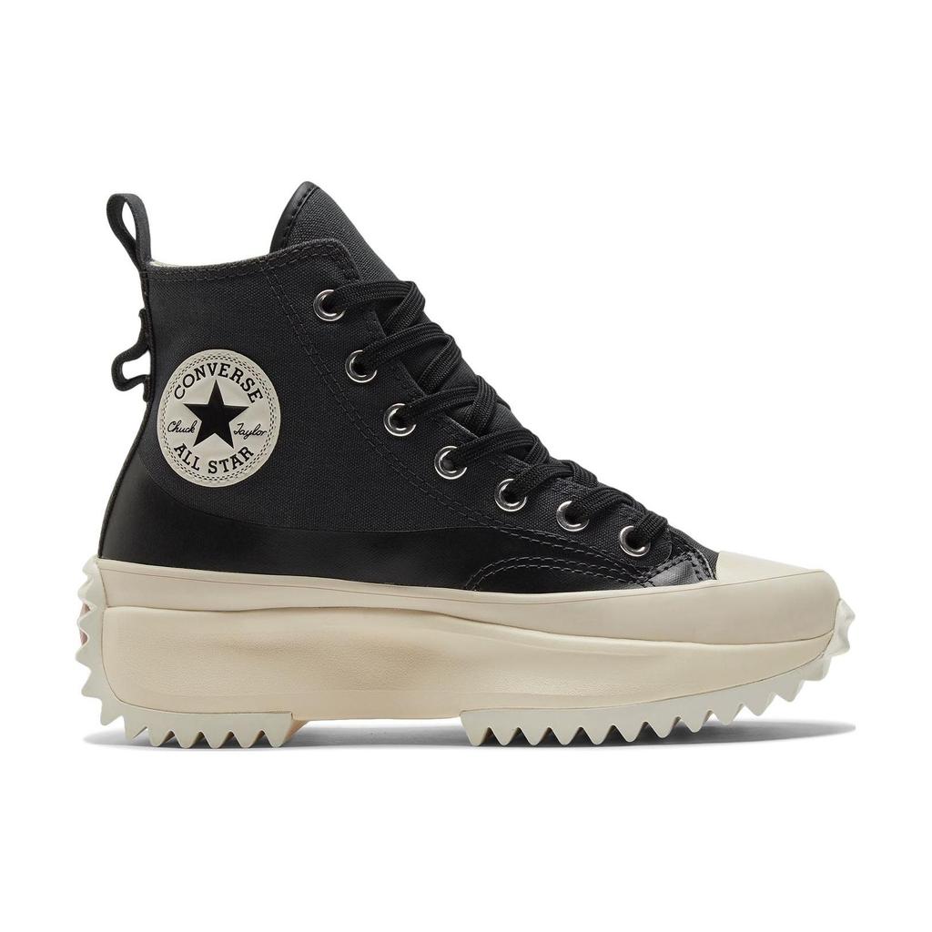 Converse Run Star Hike Trendy Versatile High-Top Canvas Shoes Unisex Sneakers Black Gray A04261C