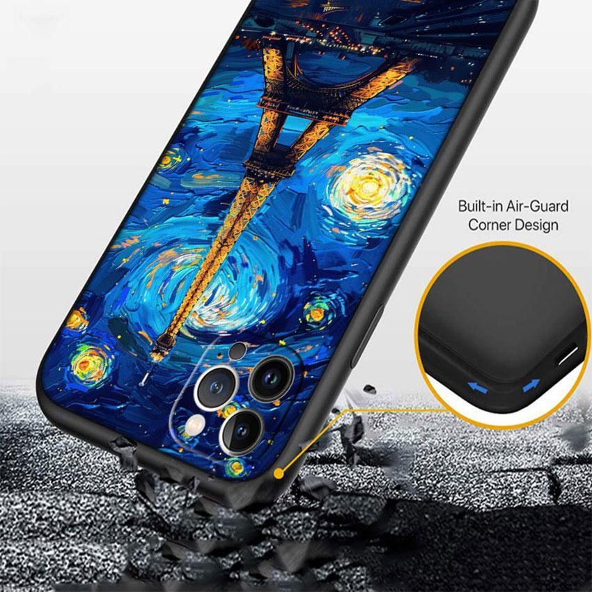 BF87 Париж Эйфелева башня Мягкий чехол для телефона iPhone 16 15 14 13 12 Pro Max Plus Mini