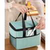 Green Lunch Insulated Tote Bag Multifunctional Waterproof with Phone and Cutlery Compartments 24x18x21cm Lunch Bag