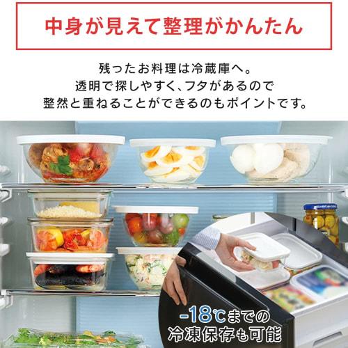 Neat Storage: IRIS OHYAMA 5-Piece Heat-Resistant Glass Bowl Set (Clear), Stackable for Leak-Resistant Storage, Heatable up to 350C, Microwave-Safe, R