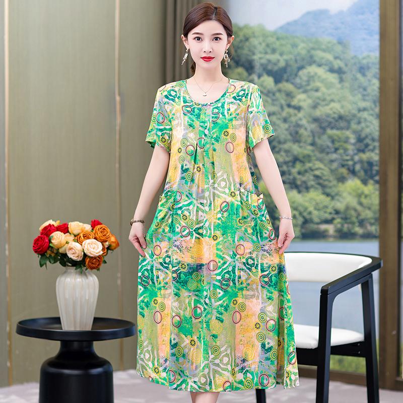 Винтажное длинное платье для женщин, элегантные летние платья с коротким рукавом