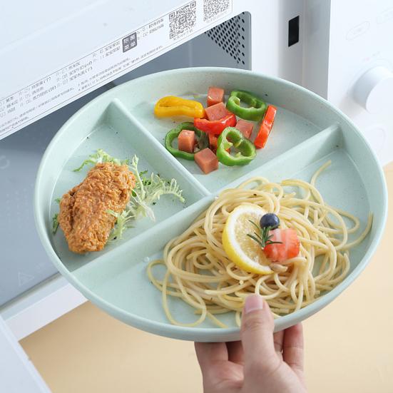 Home Breakfast Tableware Children Three Compartment Divided Meal Plate Weight Loss Ration Unbreakable Dish Plate