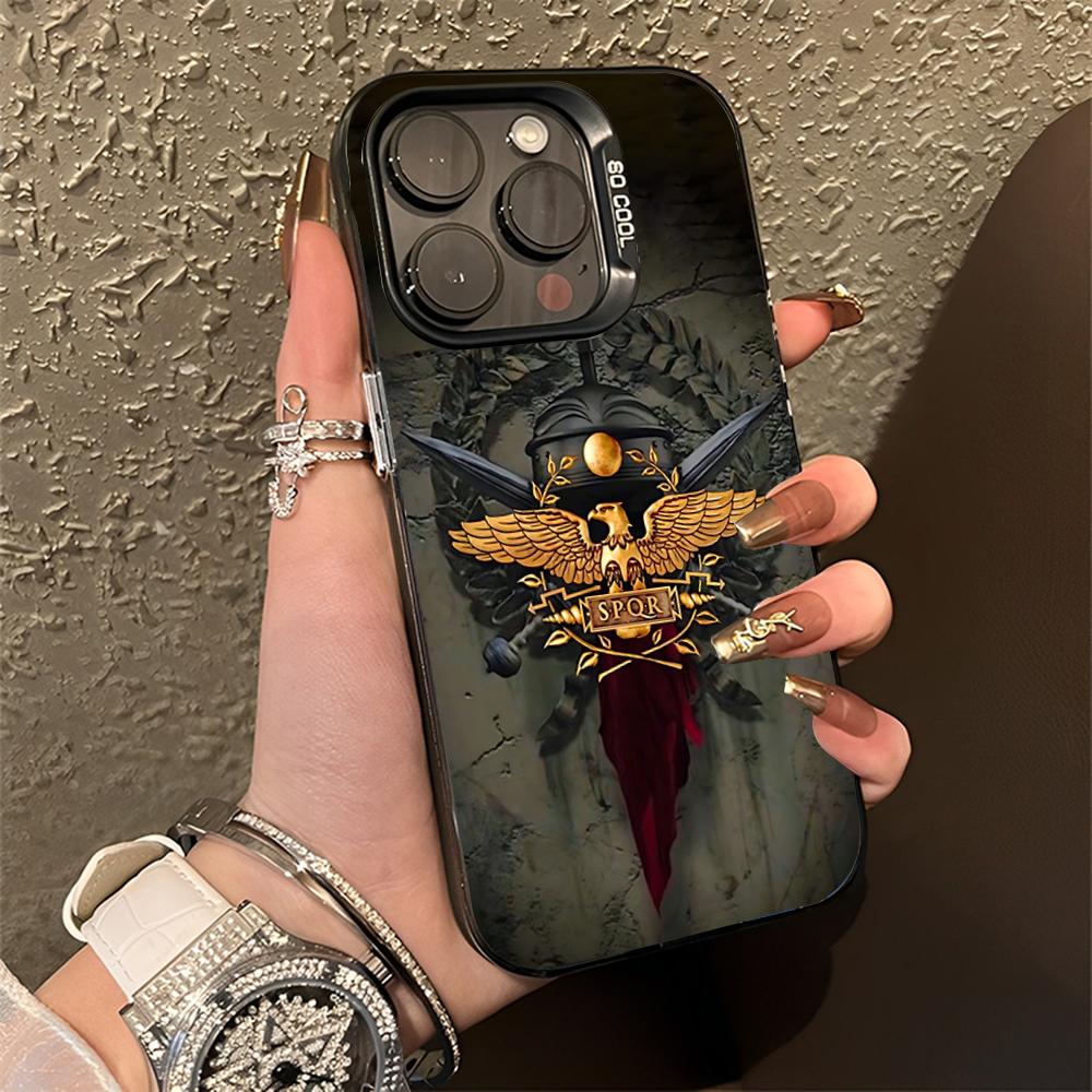 The Roman Empire Emblem SPQR Phone Case For iPhone 16,15,14,13,12,11,Pro,Max,Plus,Mini,XS,SE Anti Fall Black Matte Hard Bumper