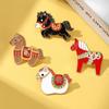 1Pc Zinc Alloy 2026 Horse Brooch New Year Gift Zodiac Emblem Cartoon Animal Clothing Accessories Coforful Sweater Pin