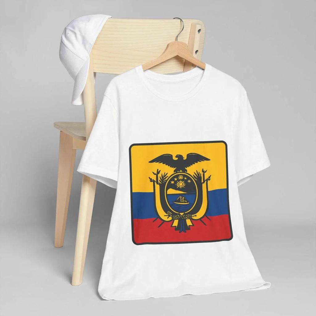 Ecuador Wappen T Shirt Flagge Farben National Emblem Vintage Fashion Homme Slightly Graphic Streetwear Comfortable