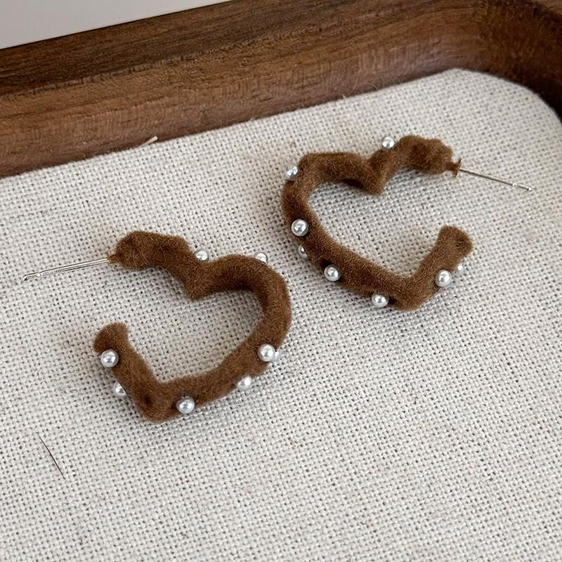 Простые новые коричневые геометрические серьги в стиле ретро с темпераментом, французские серьги, украшения для девочек