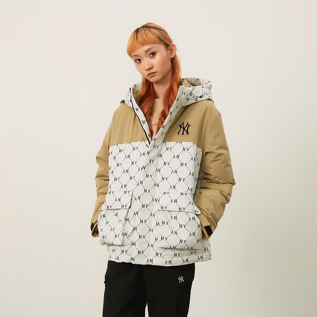 New MLB MONOGRAM Collection New York Yankees FW24 Jacket Unisex Cream 3ADJM0846-50CRD