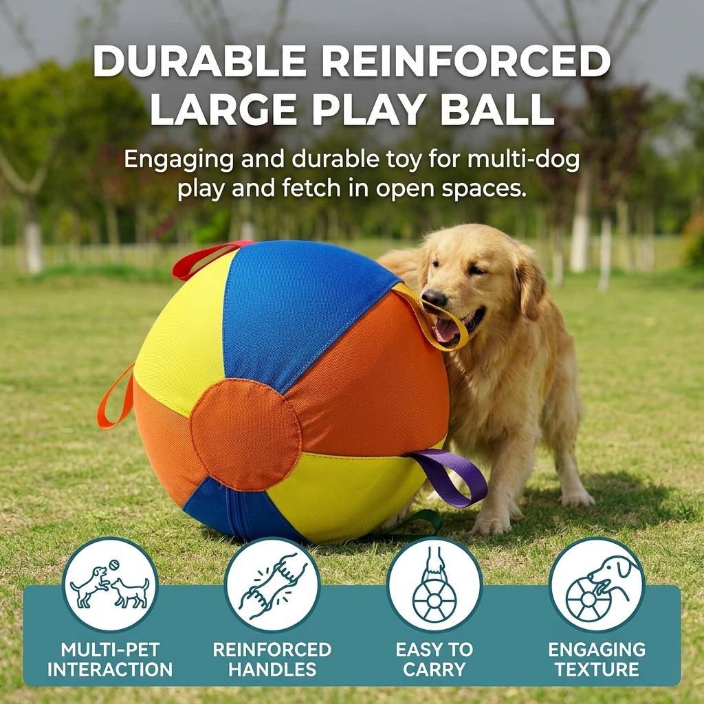 Giant Durable Chew Ball for Medium Large Dogs like Golden Retriever Corgi with Non Toxic Rubber and Anti-Slip Texture