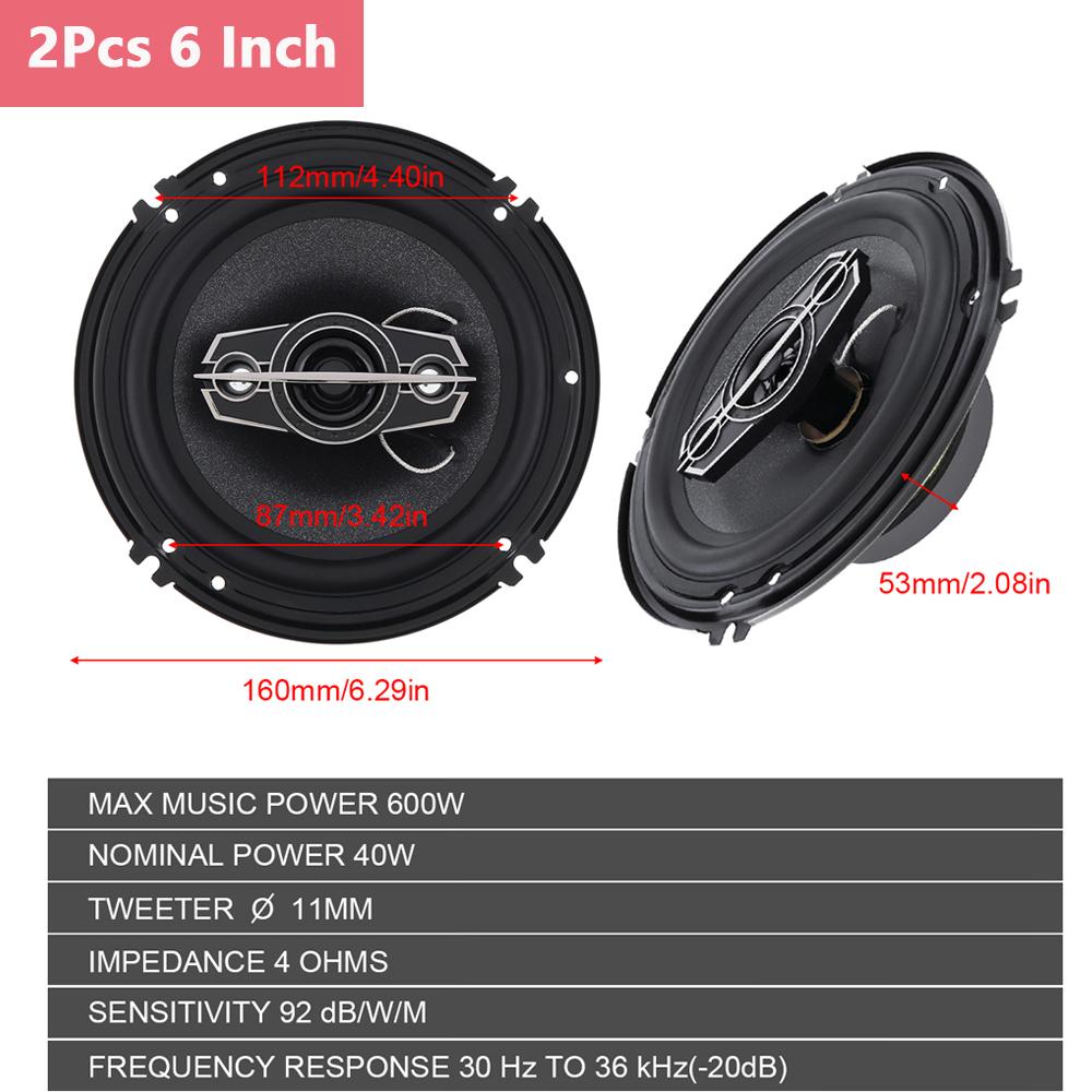 2pcs 4/5/6 Inch Car Speakers 4 Way Subwoofer Car Audio Music Stereo Full Range Frequency Coaxial Hifi Automotive SpeakerGood product