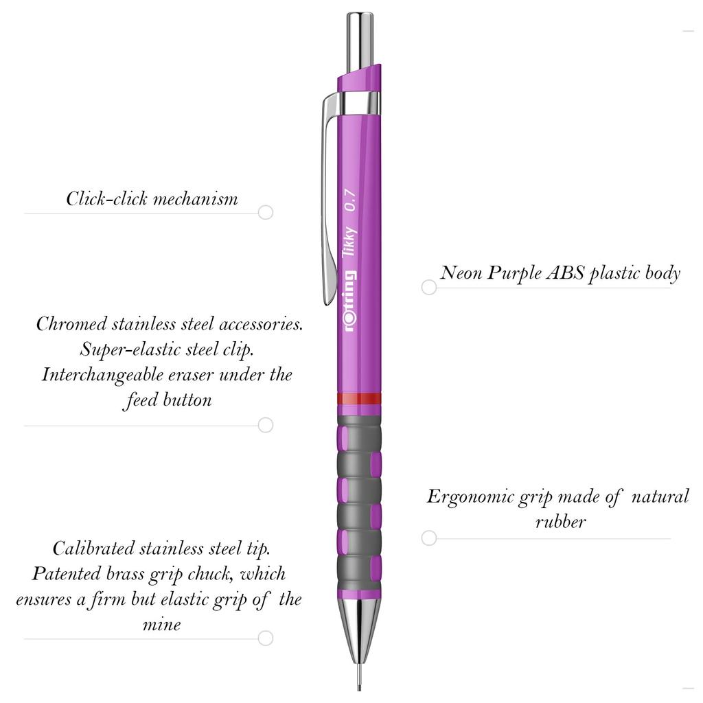 Rotring Mechanical Pencil Tikki RD 2007255 Purple Genuine Imported Product 0.5mm