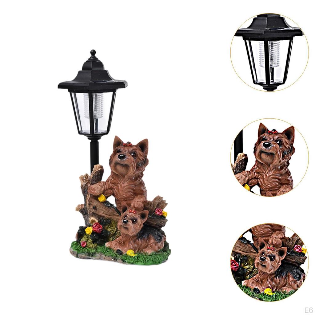 Статуэтка собаки с солнечным светом для использования на открытом воздухе, скульптура из смолы, сад