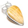 Natural Yellow Calcite Gemstone 925 Sterling Silver Jewelry Pendant 2.13" F8E43