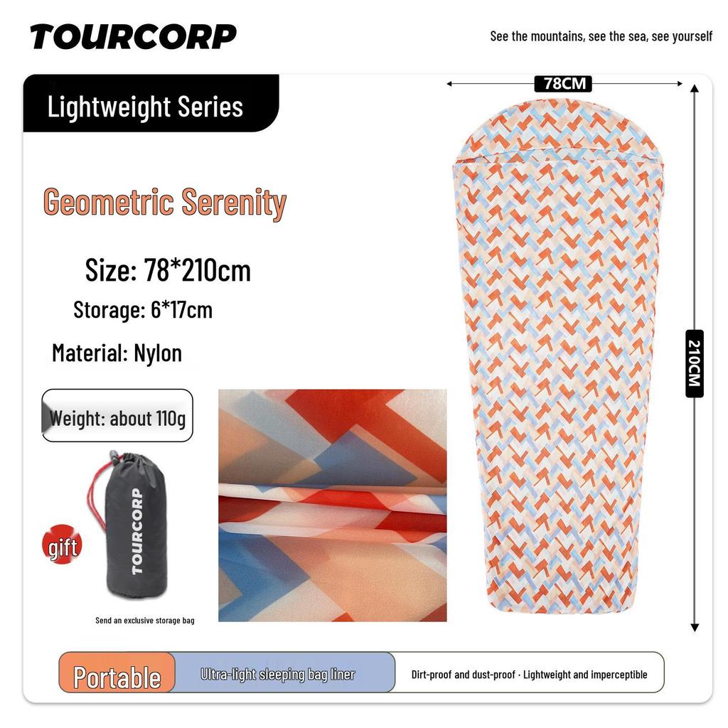 Легкий летний вкладыш в спальный мешок для улицы - Портативный, Тонкий, Пятноустойчивый, Белый, Без пуха.