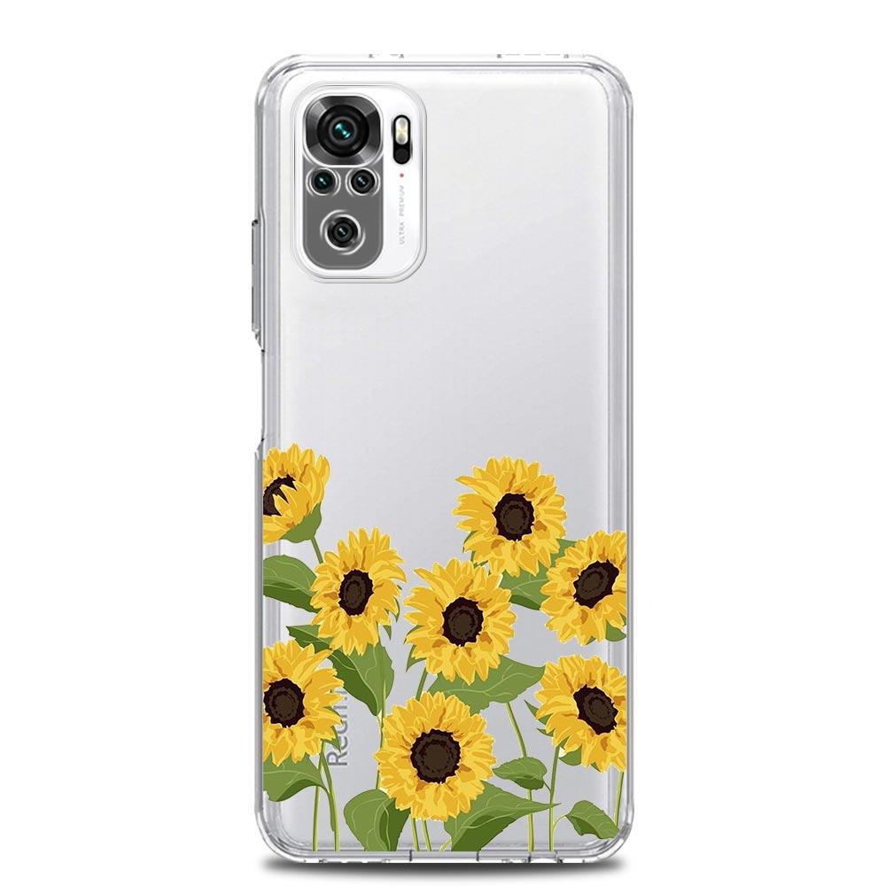 Чехол для телефона подсолнух Лаванда Фиолетовый для Xiaomi Redmi Note 12 5G 9S 9 8 10 11 Pro Plus 4G 9T 8T 10C 9C 9A 7 Прозрачный Чехол