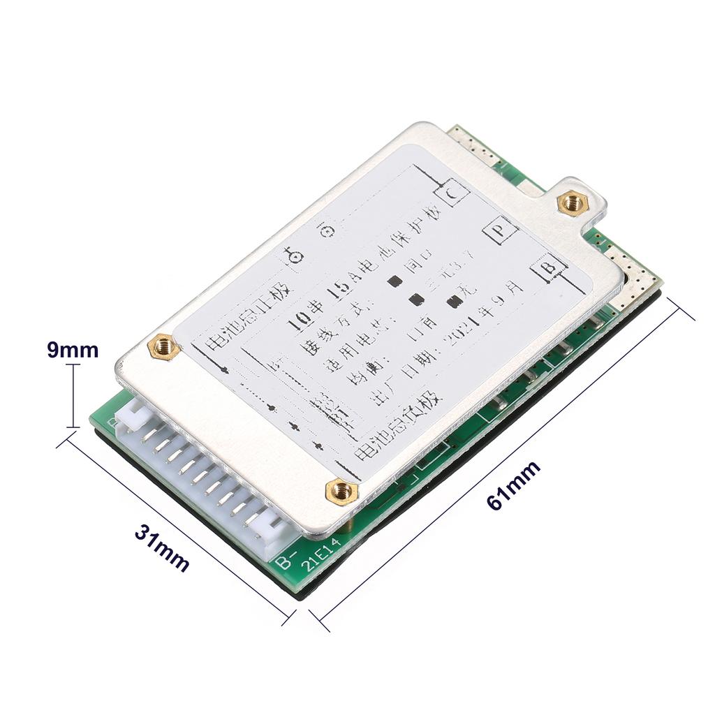 Плата защиты BMS для литий-ионных аккумуляторов 10S 15A 36V, с функцией балансировки, для электровелосипеда, электросамоката