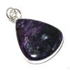 Natural Russian Charoite Gemstone 925 Sterling Silver Gift Pendant 2.36" e3G87