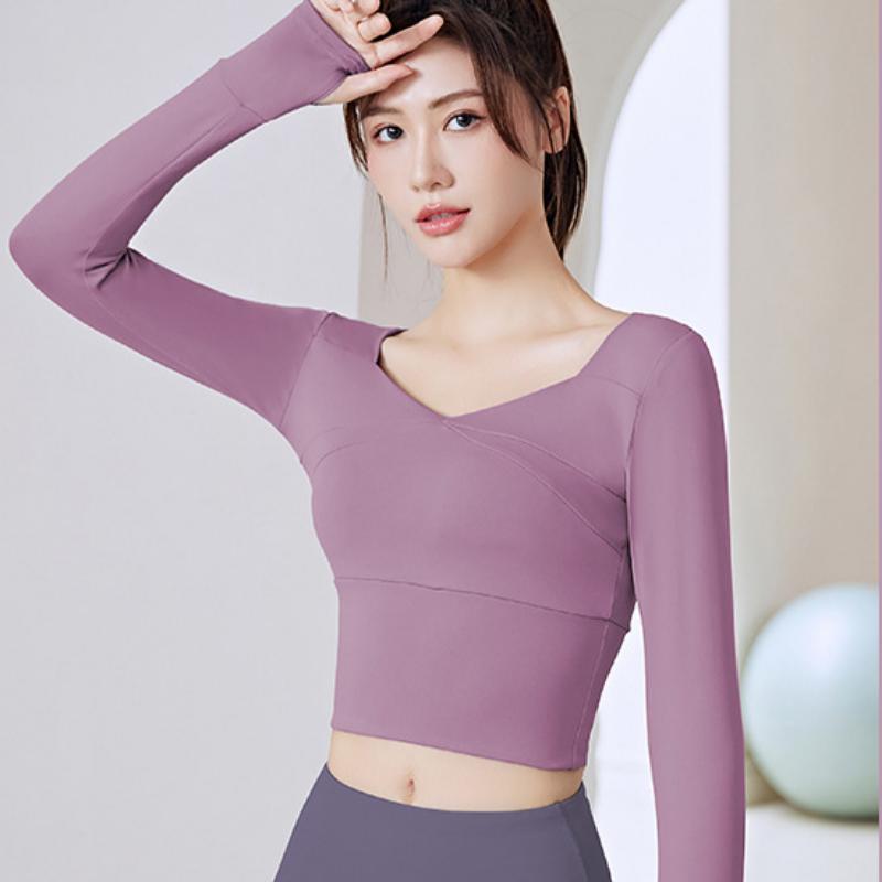 Осенне-зимние бесшовные облегающие спортивные топы для фитнеса и бега с длинным рукавом для йоги
