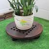 Wooden Planter Caddy Potted Plant Stand with Wheels,Rolling Round Flower Pot Base Roller Tray Planter Cart,30cm