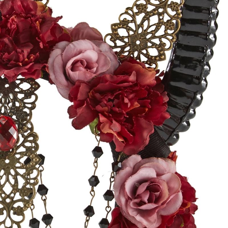 Готический ободок с овечьими рогами, стимпанк, рога дьявола, украшения из роз для костюмированной вечеринки на Хэллоуин, реквизит для фото