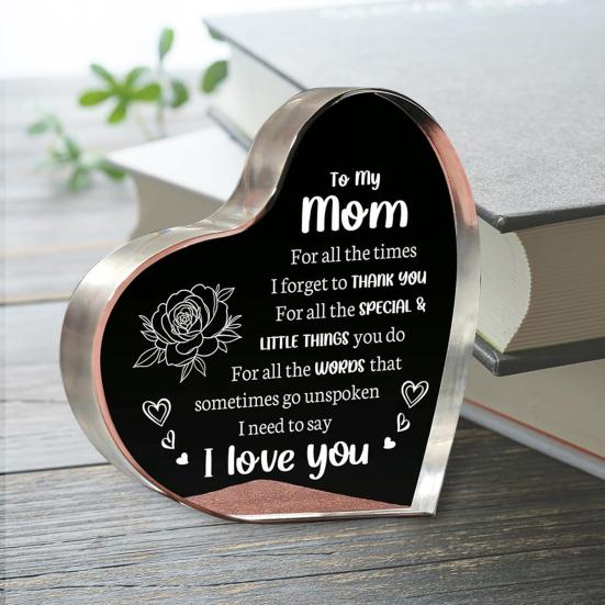 Акриловый блок в форме сердца, настольное украшение в виде сердца, отдельно стоящее украшение в виде сердца, подарок