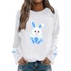 Women's Fashion Casual Easter Bunny Print Casual Long Sleeve Round Neck Sweatshirt Top